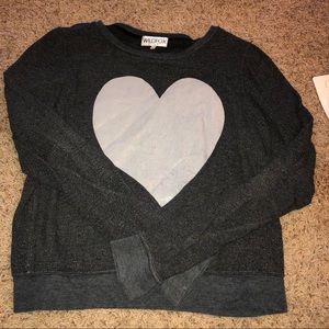 WILDFOX heart crew pullover